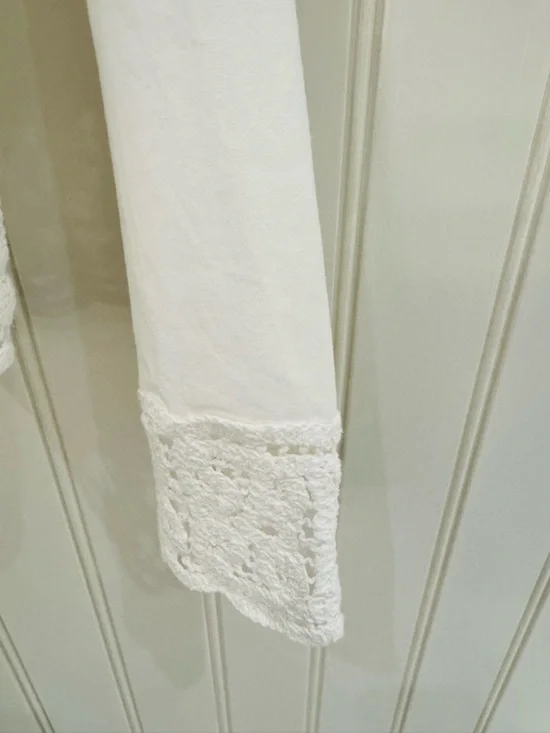 Zara white lace-trim blouse, new with tag - Picture 11 of 12